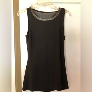 bebe Black Tank Top with Silver Accents